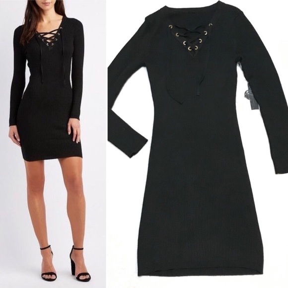 Charlotte Russe • Knit + Lace Up Neckline - Picture 2 of 5